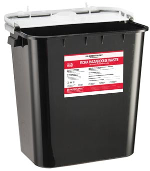 Bemis Hazardous Rcra Waste Containers Waste Container, 8 Gal, Gasketed Hinged, Clear Lid, 10/Cs