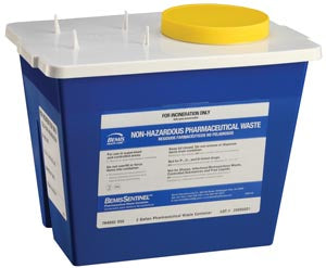 Bemis Non-Hazardous Pharmacy Waste Container Waste Container, 2 Gal, Gasketed White Lid & Screw-Top Cap, 30/Cs