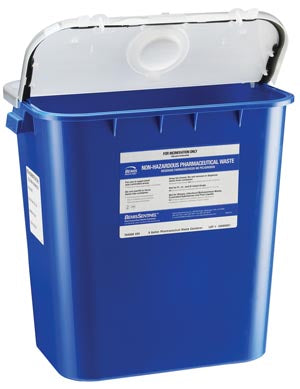 Bemis Non-Hazardous Pharmacy Waste Container Waste Container, 8 Gal, Gasketed Hinged, Clear Lid, 10/Cs