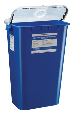 Bemis Non-Hazardous Pharmacy Waste Container Waste Container, 11 Gal, Gasketed Hinged, Clear Lid, 6/Cs