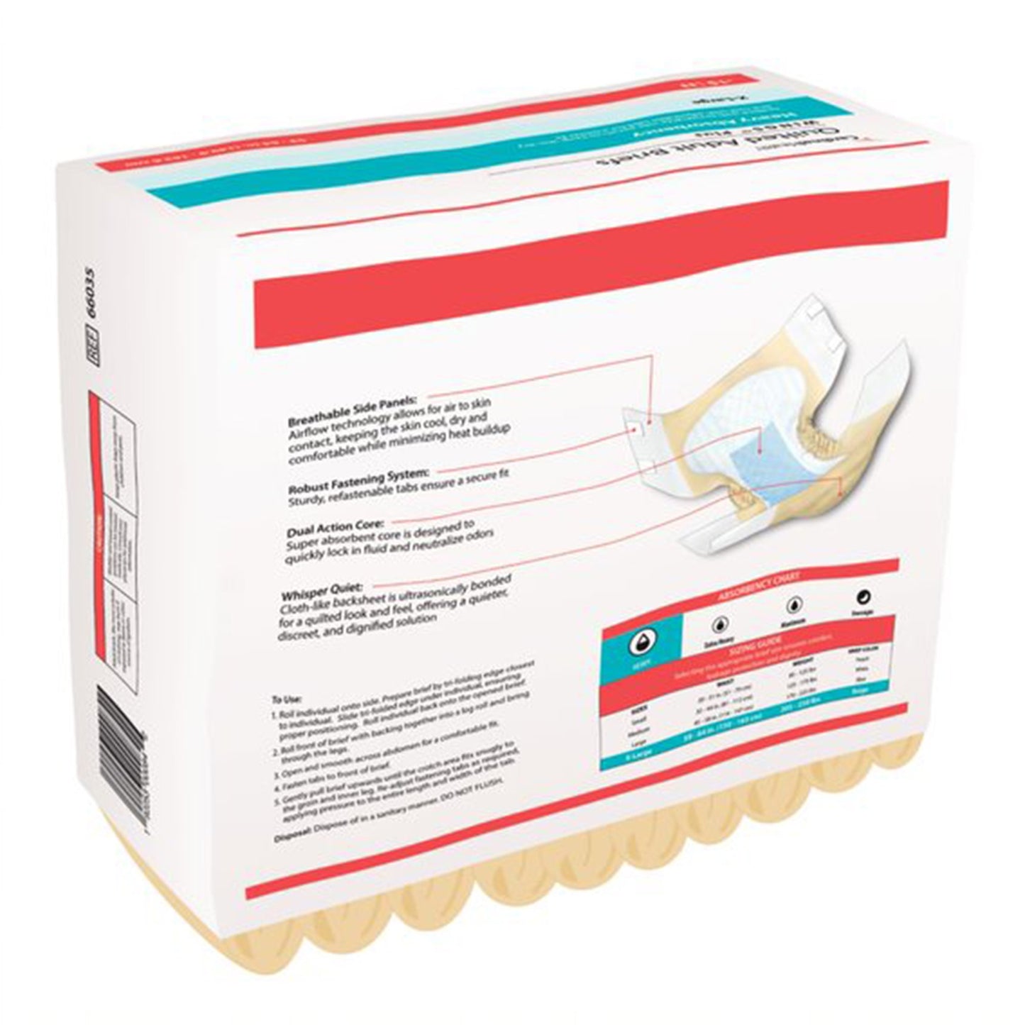 Wings™ Plus Quilted Heavy Absorbency Incontinence Brief, Extra Large 60/CASE -66035