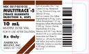 MULTITRACE 5 SOL INJ MULTI-DOSE, 10ML, 25/BX, SOLD AS BOX INSOURCE, 10000061