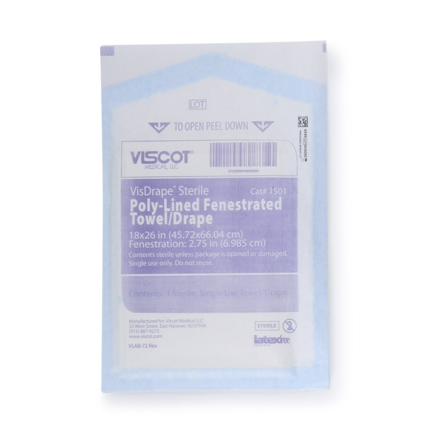 Viscot Sterile Minor Procedure Surgical Drape, 18 x 26 Inch 300/CASE -1501