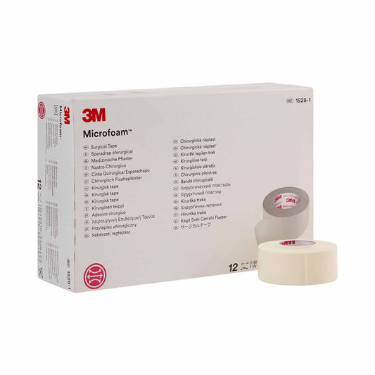 3M™ Microfoam™ Foam / Acrylic Adhesive Medical Tape, 1 Inch x 5-1/2 Yard, White 12/BOX -1528-1