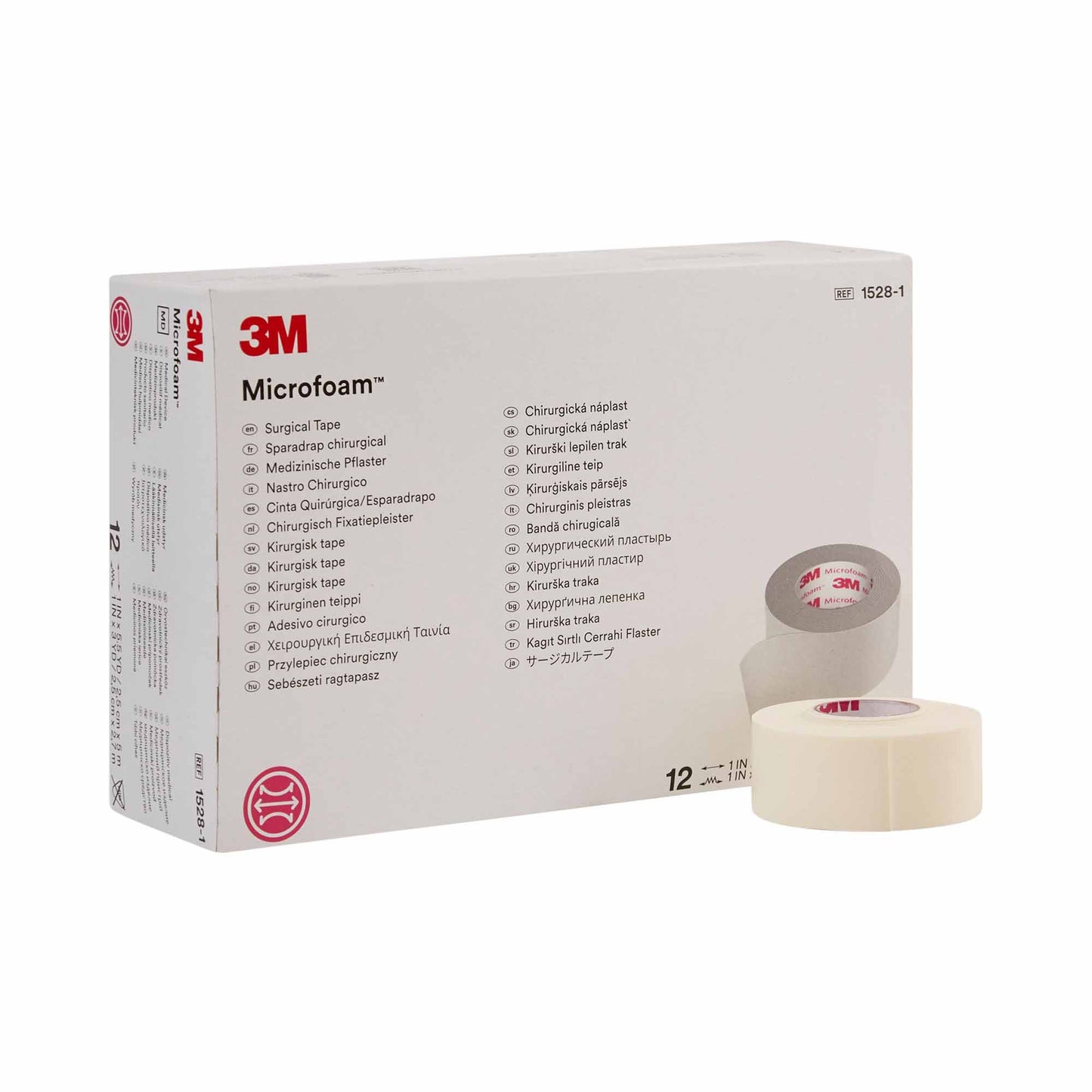 3M™ Microfoam™ Foam / Acrylic Adhesive Medical Tape, 1 Inch x 5-1/2 Yard, White 72/CASE -1528-1