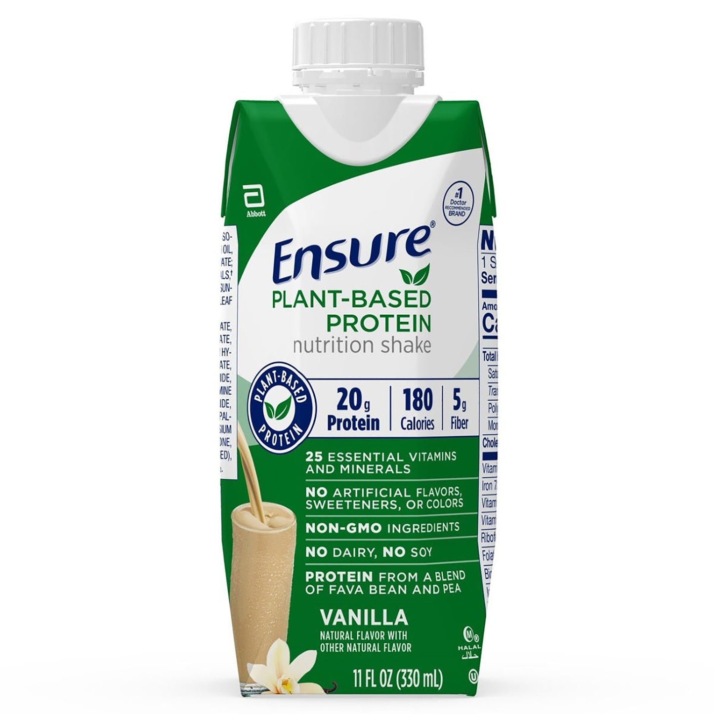 Ensure Plant Based Protein Nutrition Shake, Vanilla, 11-ounce carton