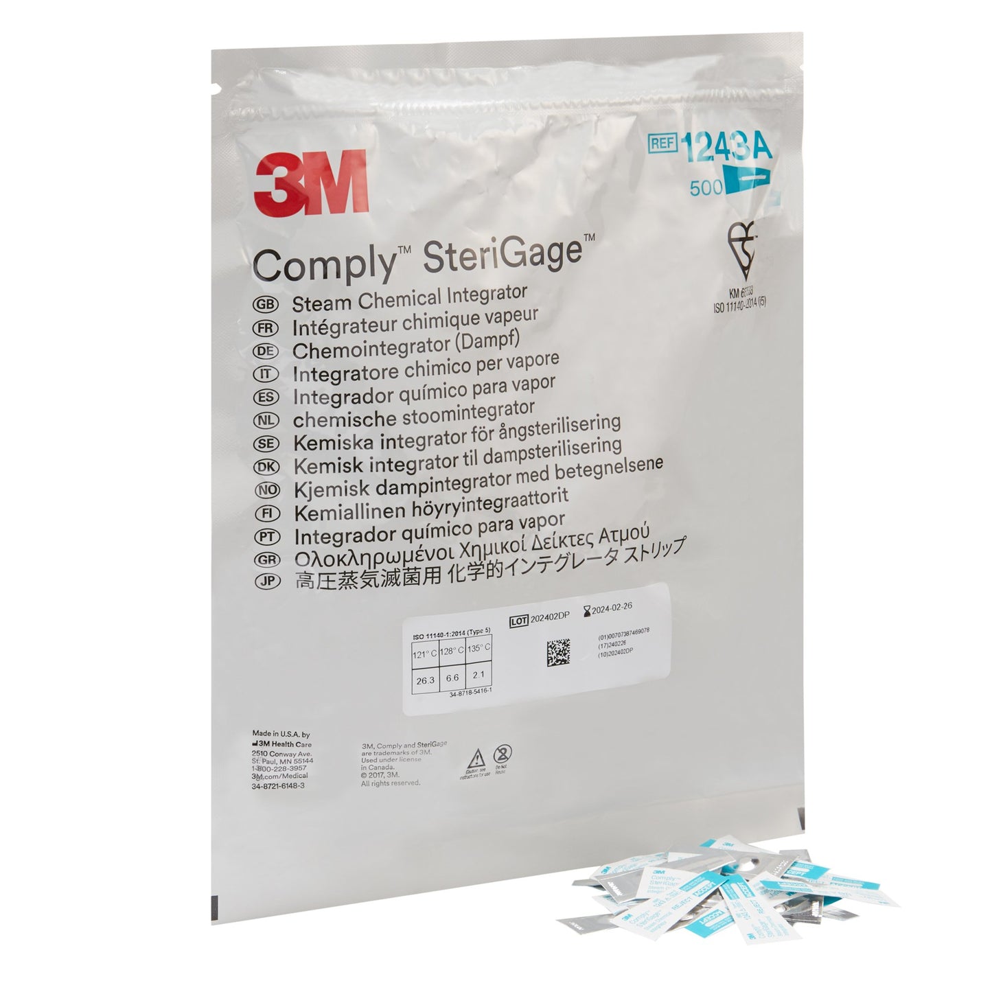 3M™ Comply™ SteriGage Chemical Integrator, Steam 1/BAG -1243A