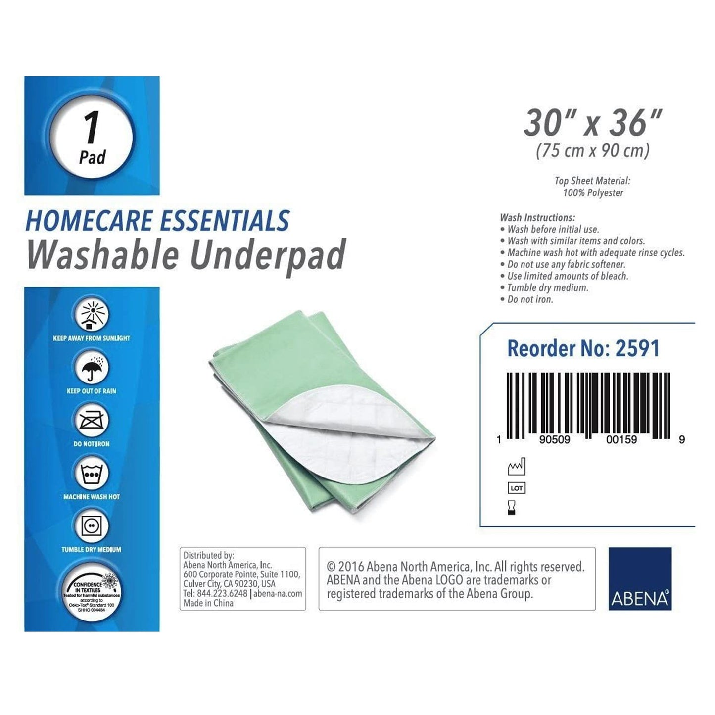 Abena Essentials Underpad, 30 x 36 Inch 1/EACH -2591