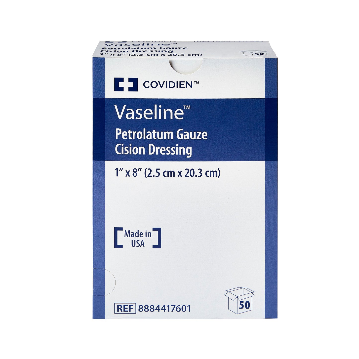 Vaseline Petrolatum Impregnated Dressing, 1 x 8 Inch 50/BOX -8884417601