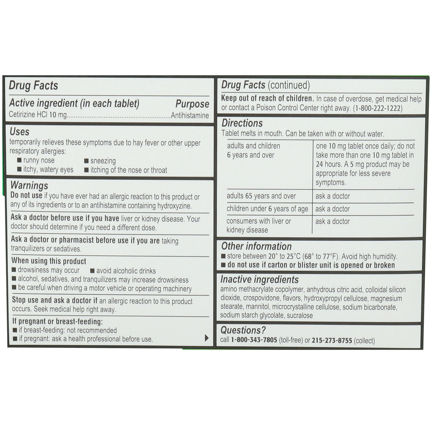 Zyrtec Children's Allergy Orally Dissolve Tabs, Citrus Flavor 12/CARTON -05058078212