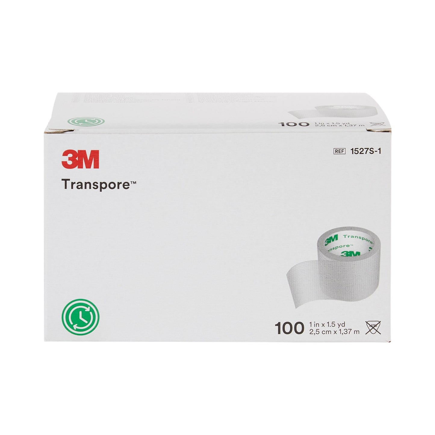 3M™ Transpore™ Plastic Medical Tape, 1 Inch x 1-1/2 Yard, Transparent 100/BOX -1527S-1