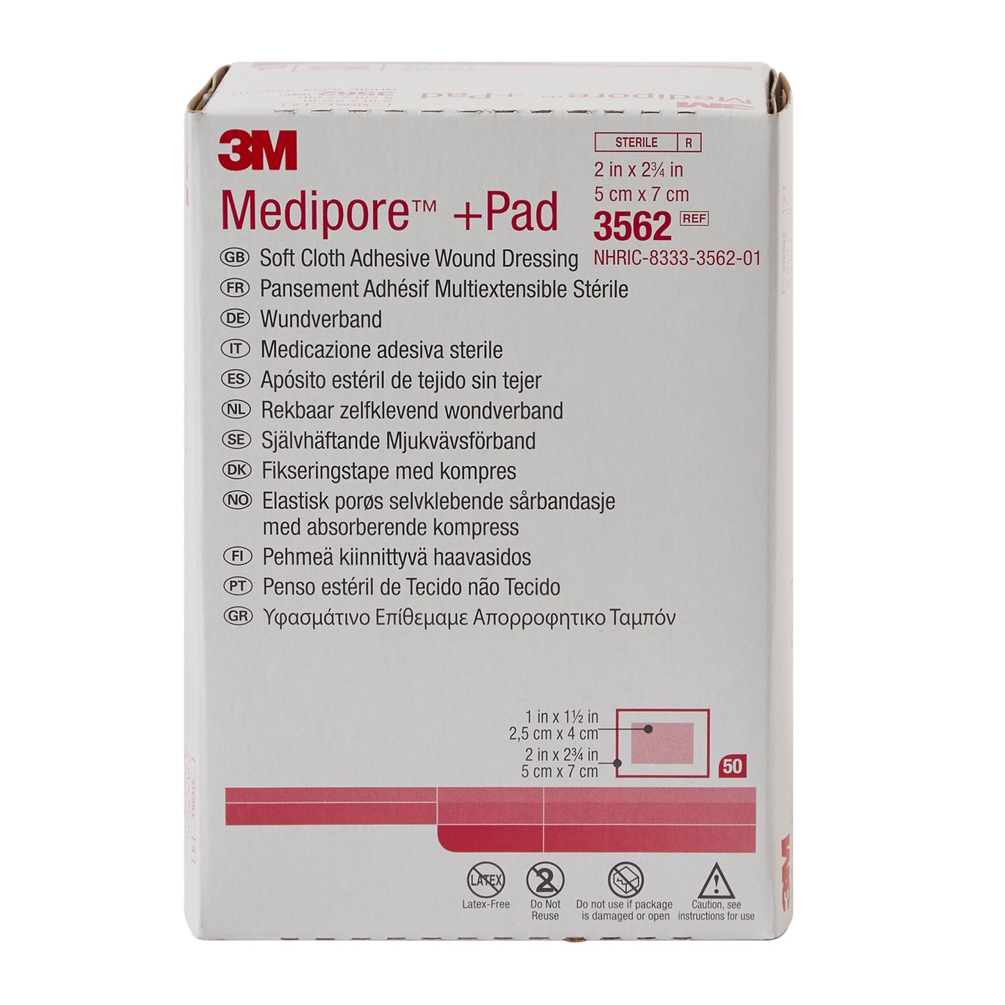 3M™ Medipore™ Sterile Adhesive Dressings, 2 x 2-3/4 Inch 200/CASE -3562