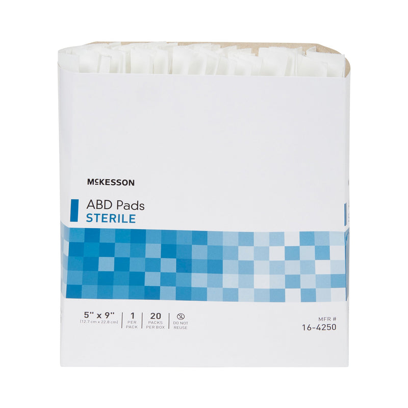 McKesson Sterile Abdominal Pad, 5 x 9 Inch 20/BOX -16-4250