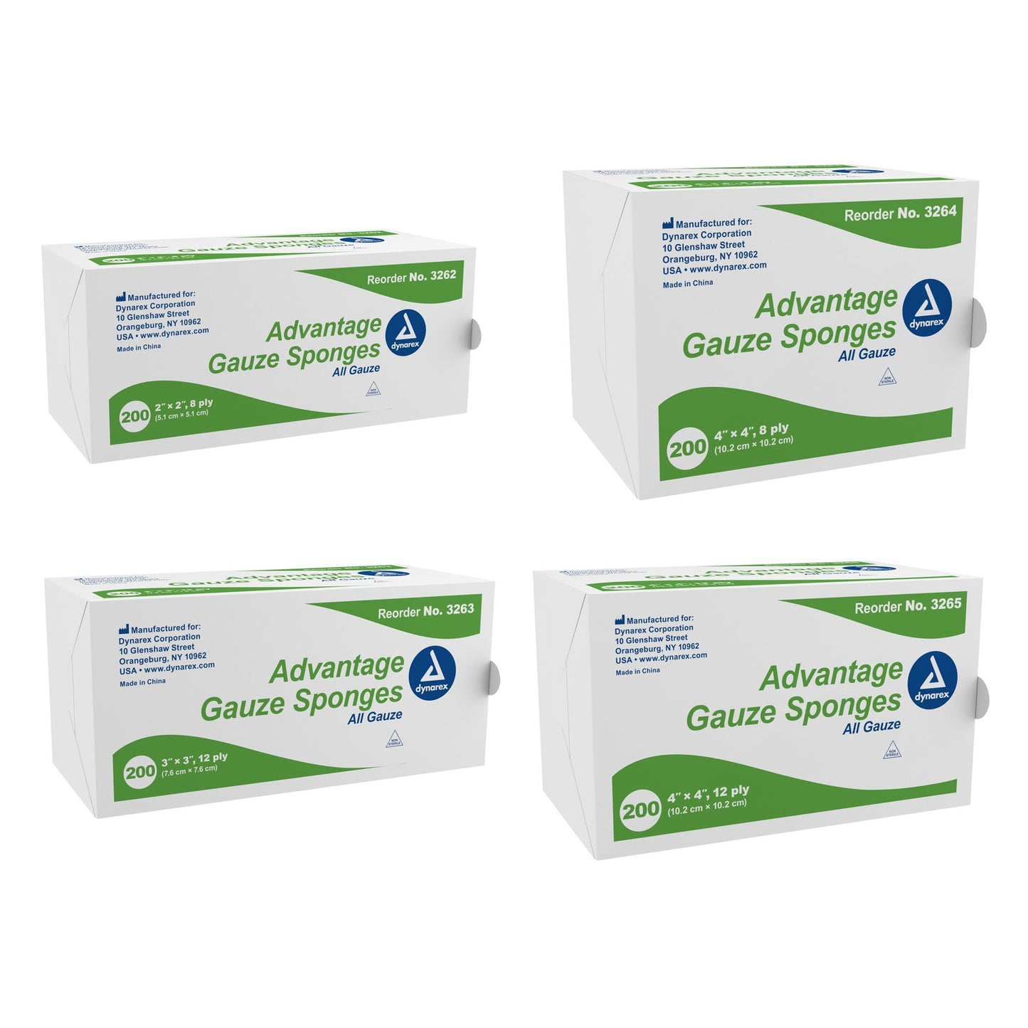 Advantage Gauze Sponge, 2 x 2 Inch, 8-Ply 200/PACK -3262