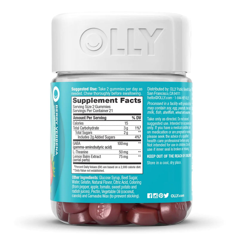 Olly Goodbye Stress Gummies, Berry Verbena