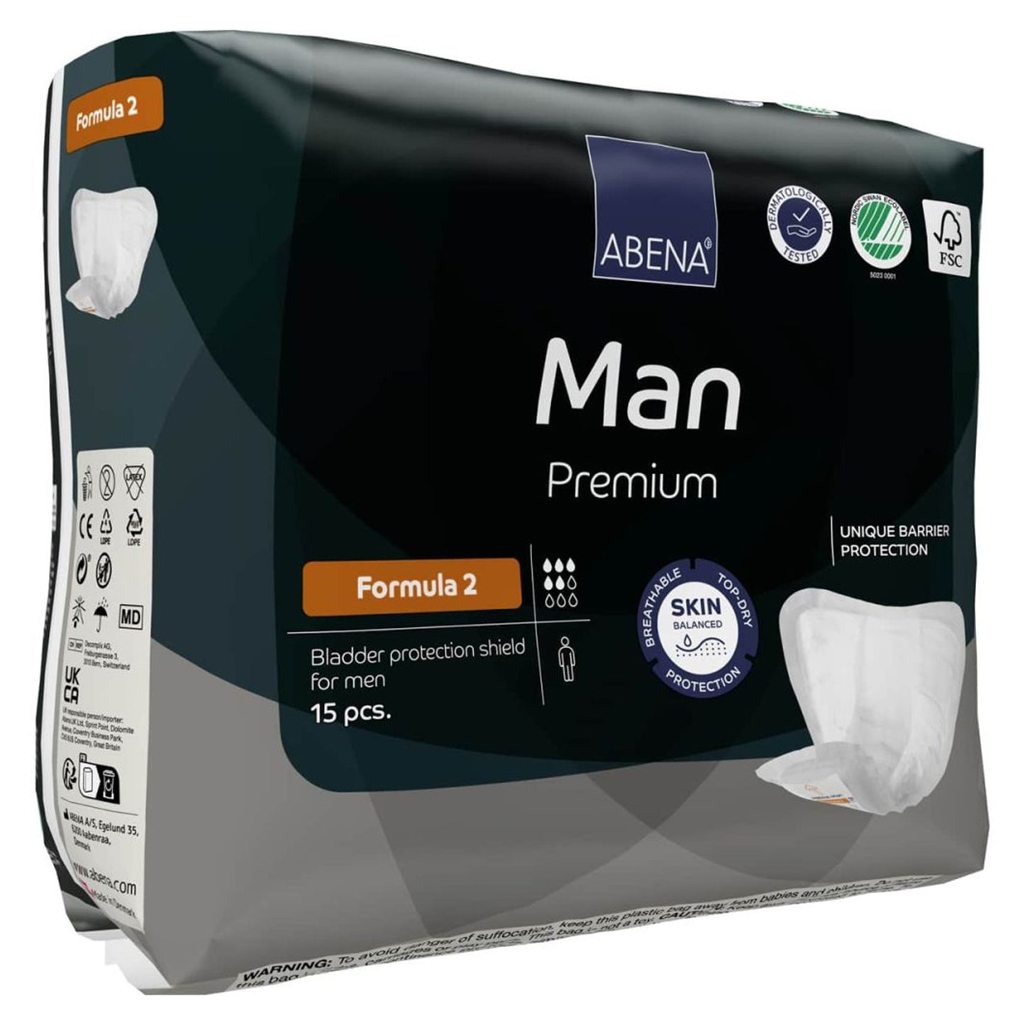 Abena Man Premium Bladder Protection Shield, Formula 2 15/PACK -1000021336