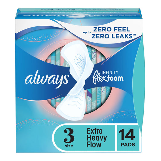 Always Infinity Extra Heavy Flow Pads with Wings, Size 3 14/BOX -03700089909