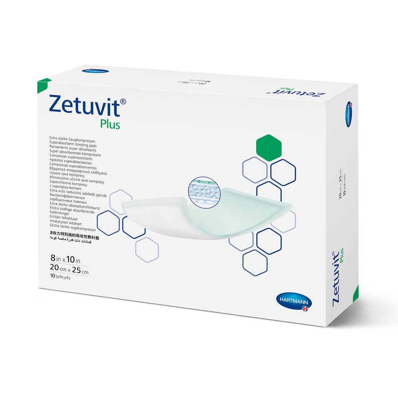 Zetuvit Plus Sterile Superabsorbent Dressing, 8 x 10 Inch 10/BOX -413113 - BriteSources