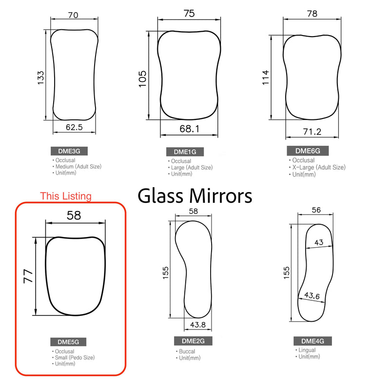 small Pedo Dental Intra Oral Photo Mirror Glass Osung -DME5G - Osung USA