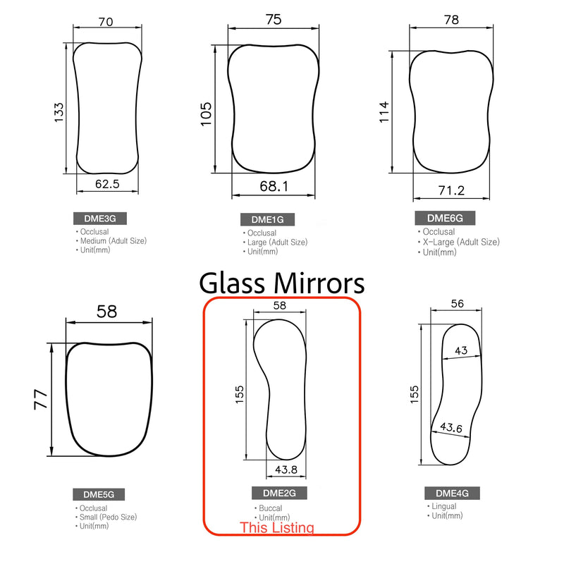 Buccal Dental Photo Mirror Glass Premium Osung -DME2G - Osung USA