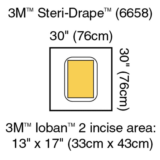 3M™ Steri-Drape™ Sterile Large Pouch Surgical Drape, 30 x 30 Inch 5/BOX -6658