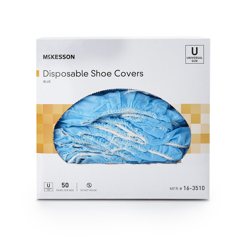 McKesson Shoe Cover, One Size Fits Most Shoe, High, Non-Skid Sole, Blue, Non-Sterile