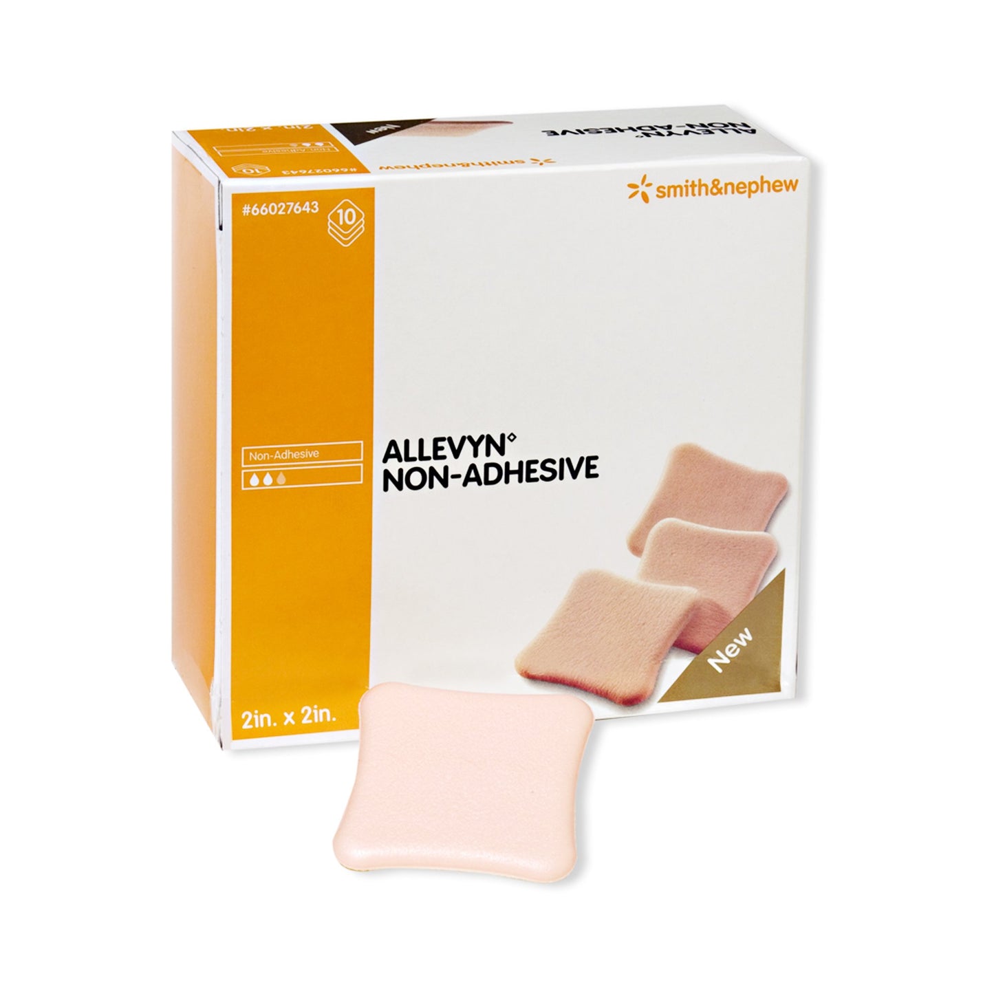 Allevyn Non-Adhesive without Border Foam Dressing, 6 x 6 Inch 10/BOX -66000093