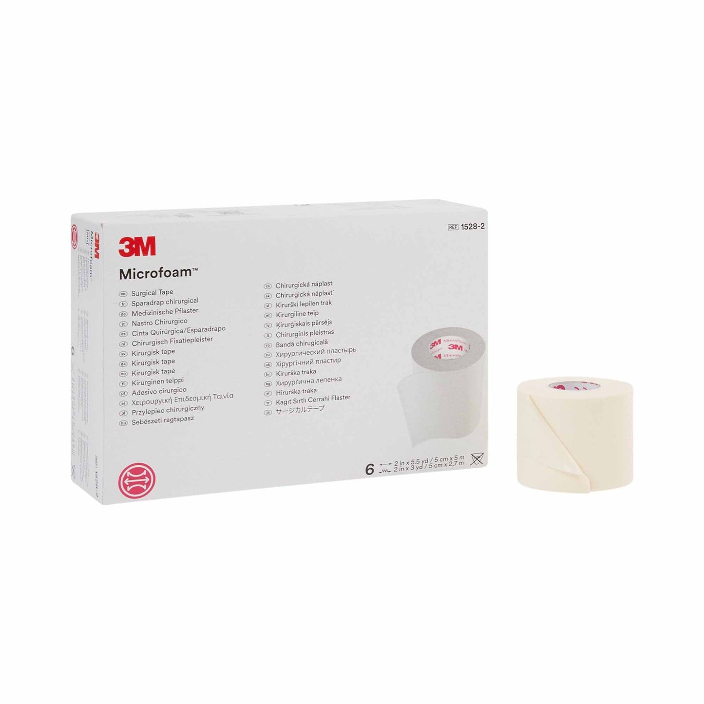 3M™ Microfoam™ Foam / Acrylic Adhesive Medical Tape, 2 Inch x 5-1/2 Yard, White 1/ROLL -1528-2