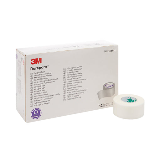 3M™ Durapore™ Silk-Like Cloth Medical Tape,1 Inch x 10 Yard 120/CASE -1538-1