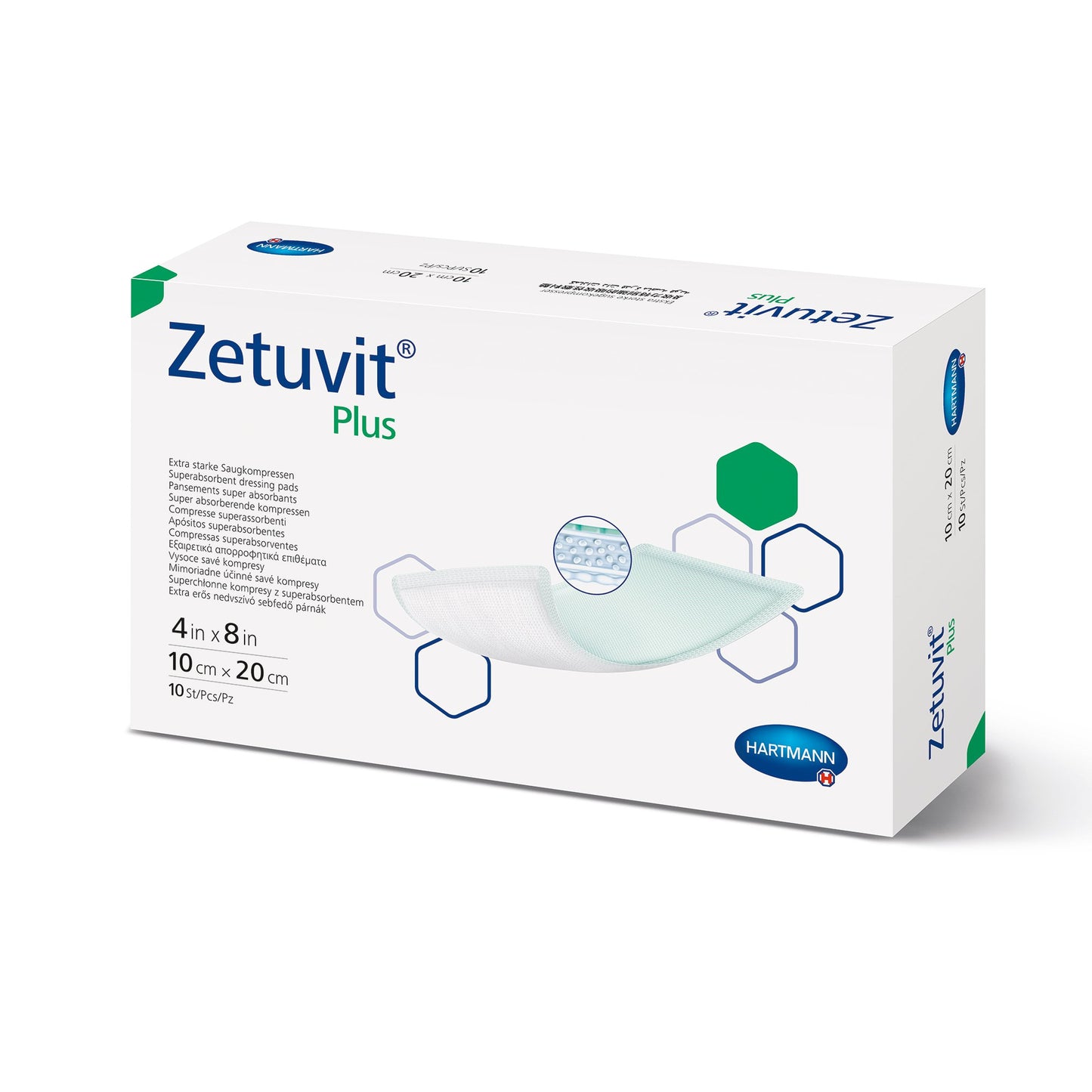 Zetuvit Plus Sterile Superabsorbent Dressing, 4 x 8 Inch 10/BOX -413111