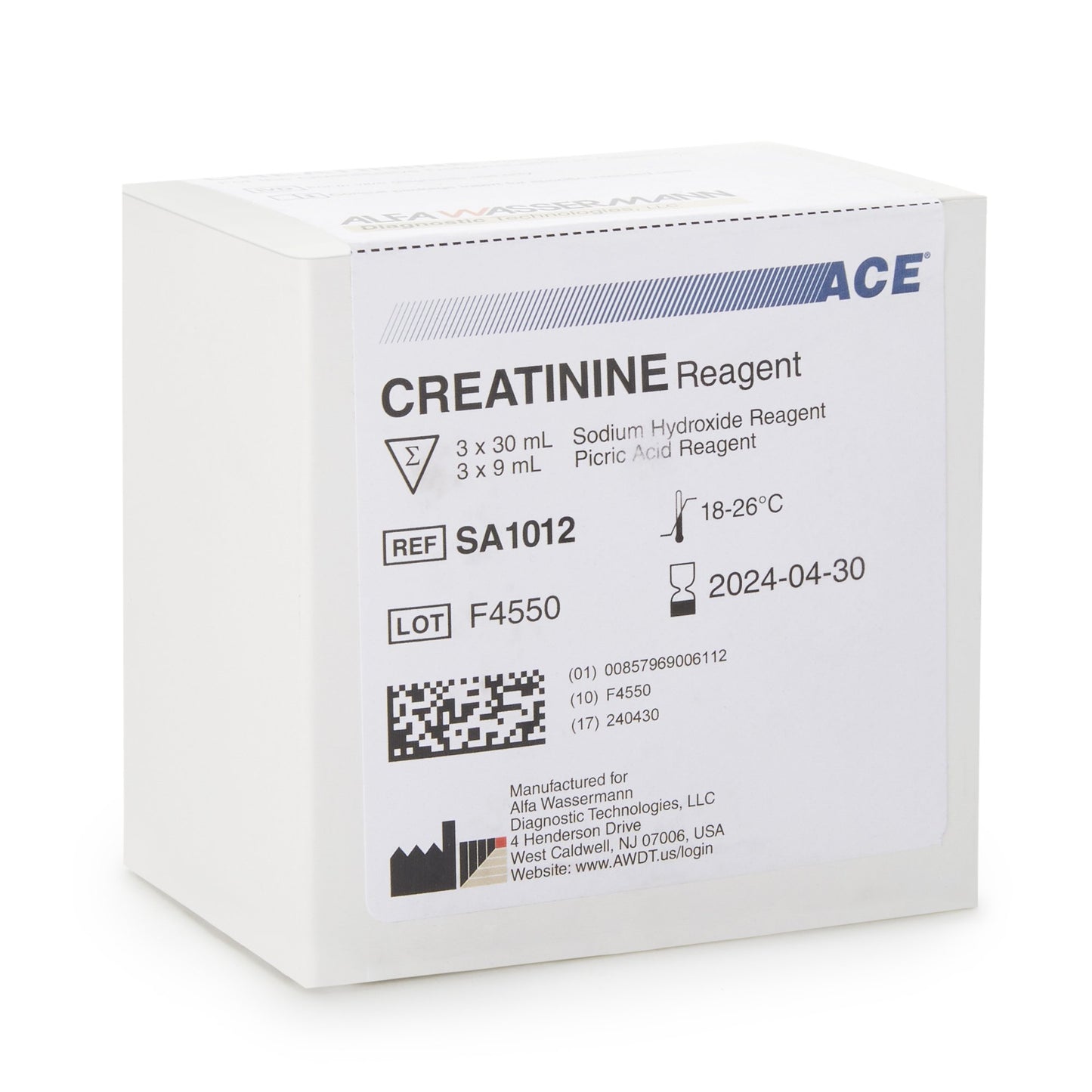 ACE General Chemistry Reagent for use with ACE and ACE Alera Analyzers, Creatinine test 1/KIT -SA1012