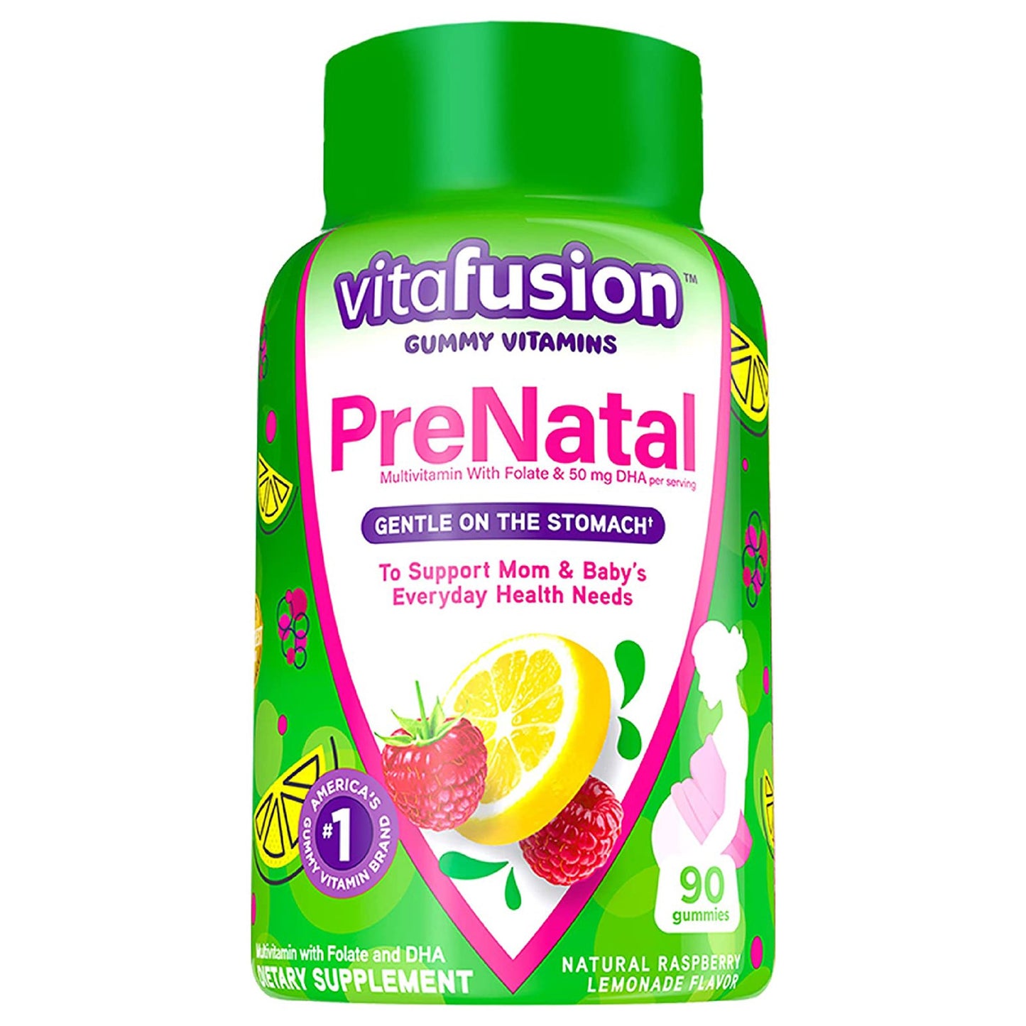 Vitafusion PreNatal Gummies Natural Raspberry Lemonade Flavor 1/BOTTLE -02791701950