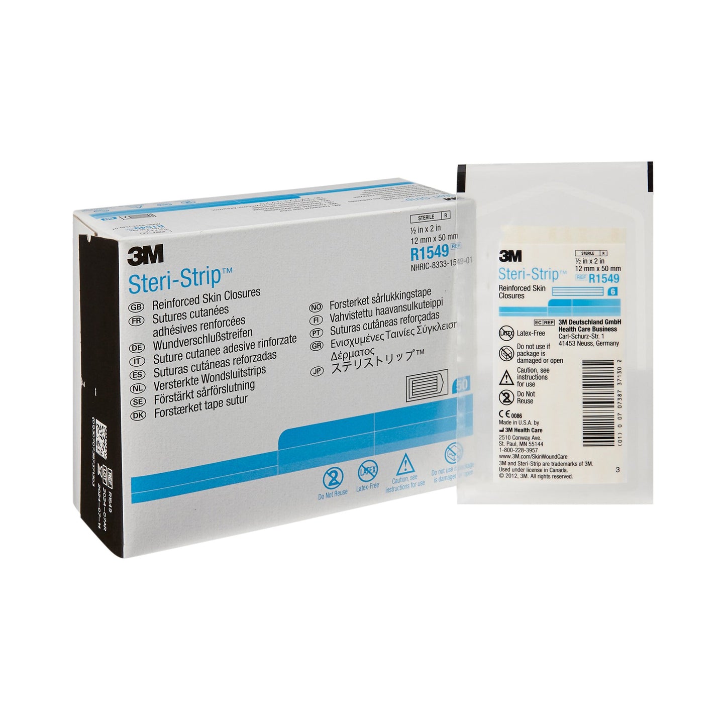 3M™ Steri-Strip™ Skin Closure Strip, 1/2 X 2 Inch 50/BOX -R1549