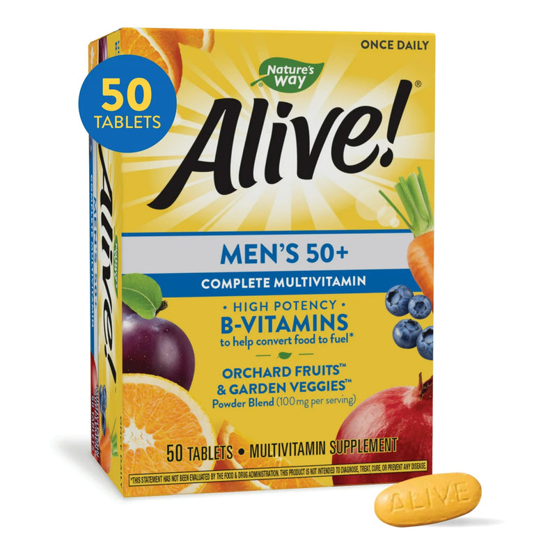 Nature's Way Alive!® Men's 50+ Multi-Vitamin Multi-Mineral Tablets