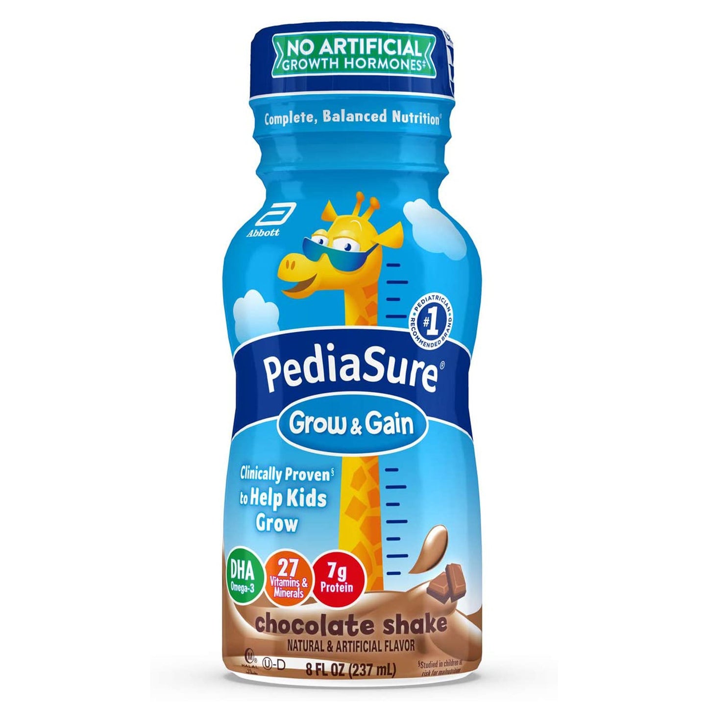 PediaSure Grow & Gain Chocolate Shake, 8-ounce bottle