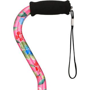 Cane, Offset W/Strap Pink Garden (12/Cs), 1/Ea