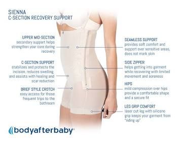 Garment, Recovery Sienna Postpartum C-Section Blk Med, 1/Ea