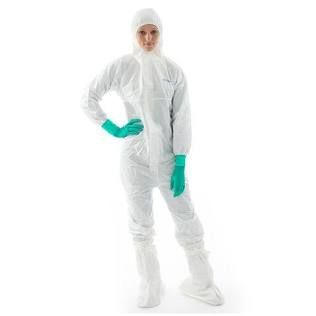 Coverall, Bioclean S Bdsh W/Hood Str Disp Wht Med (20/Cs), 20/Cs
