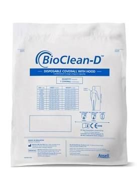 Coverall, Bioclean S Bdsh W/Hood Str Disp Wht 3Xlg (15/Cs), 15/Cs