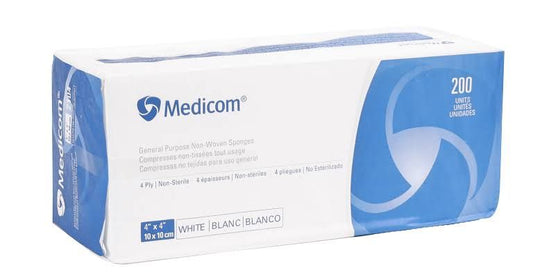 Sponge, Gauze Non-Woven N/S 4X4" 4Ply (200/Bx 10Bx/Cs), 2000/Cs