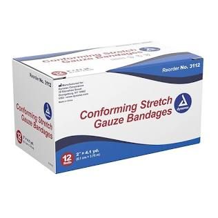 Bandage, Gauze Stretch Roll Str 2" (12/Bx 8Bx/Cs), 96/Cs