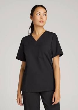 Top, Scrub Wrn V-Neck Wmns Blkmed, 1/Ea