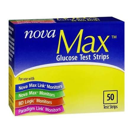 Test Strip, Bld Gluc Nova Max(50/Bx 18Bx/Cs) Novdia, 50/Bx