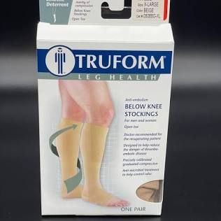 Stockng, Antiemb Knee Hi Opn Toe 18Mmhg Xl Beige, 1/Pr
