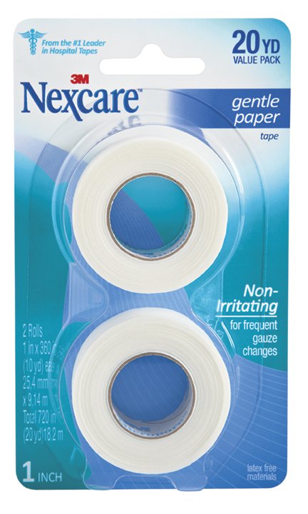 3M™ Nexcare™ Paper Medical Tape, 1 Inch x 10 Yard, White 48/BOX -781-2PK