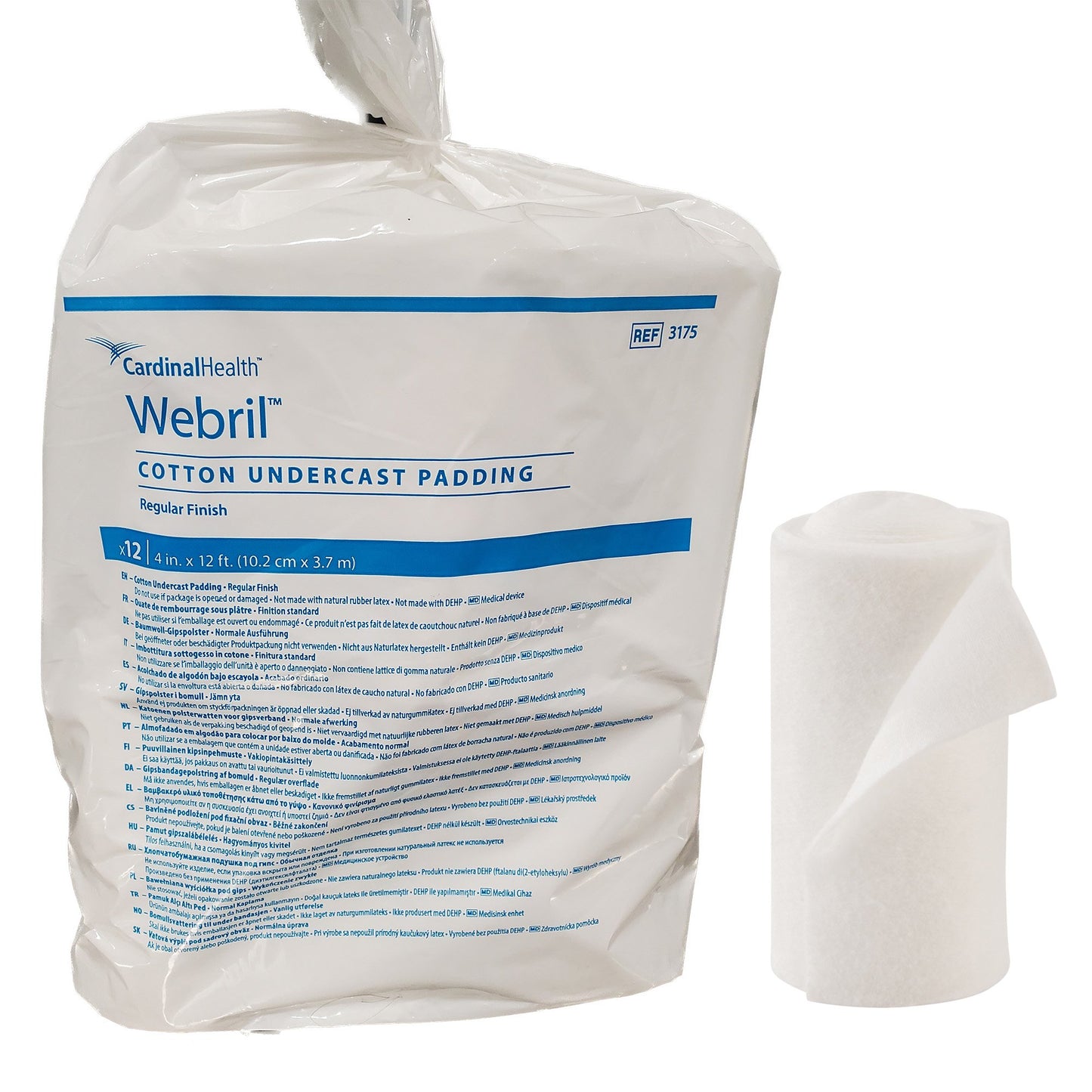 Webril™ Undercast Cotton Cast Padding, 4 Inch x 4 Yard 72/CASE -3175-