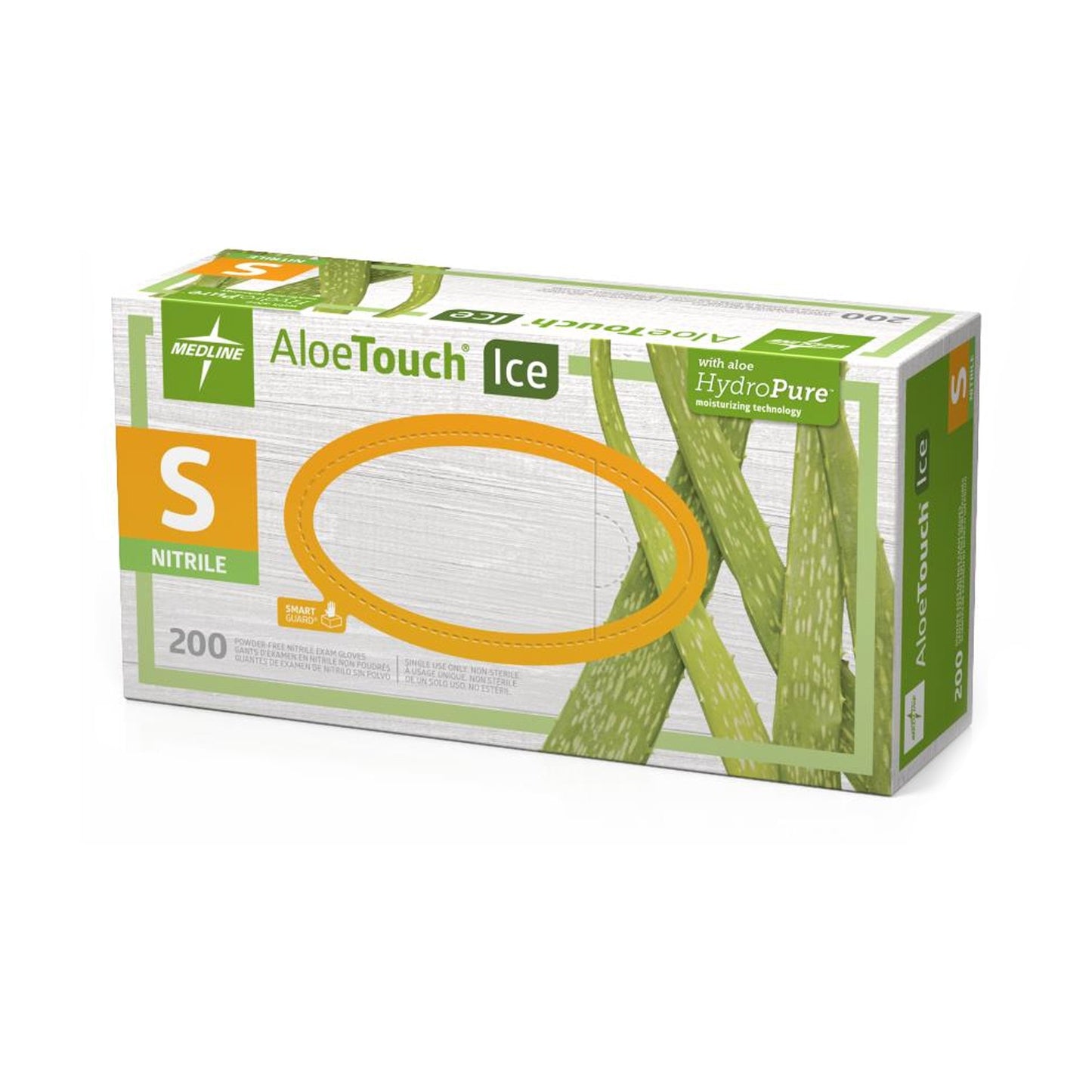 Aloetouch Ice™ Nitrile Exam Glove, Small, Green 200/BOX -MDS195284