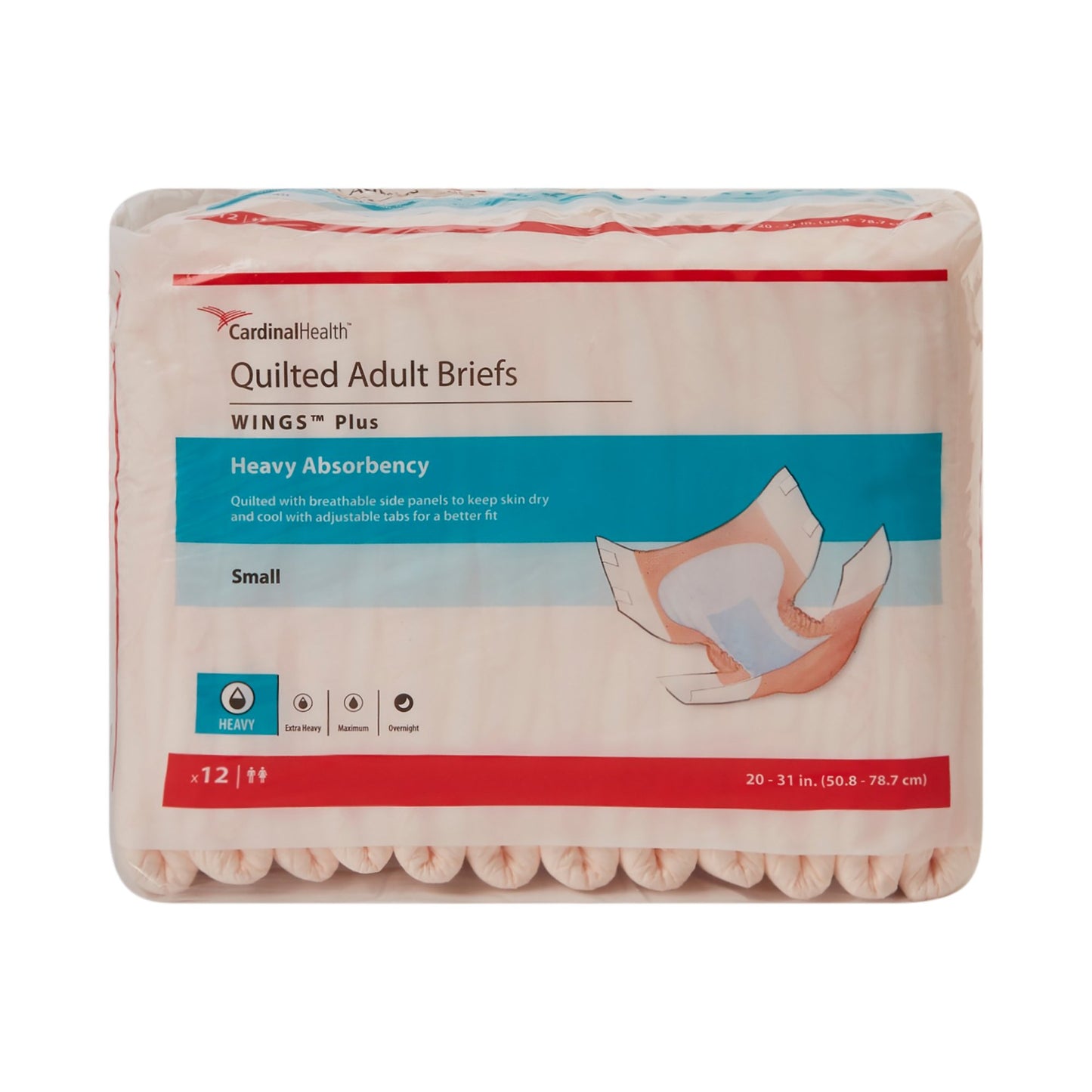 Wings™ Plus Heavy Absorbency Incontinence Brief, Small 96/CASE -66032A