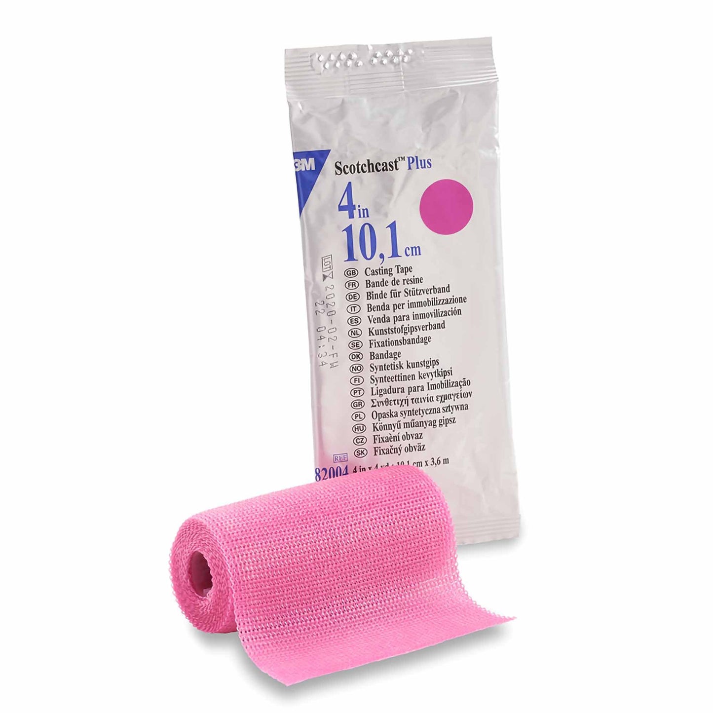 3M™ Scotchcast™ Plus Bright Pink Cast Tape, 4 Inch x 4 Yard 10/BOX -82004X