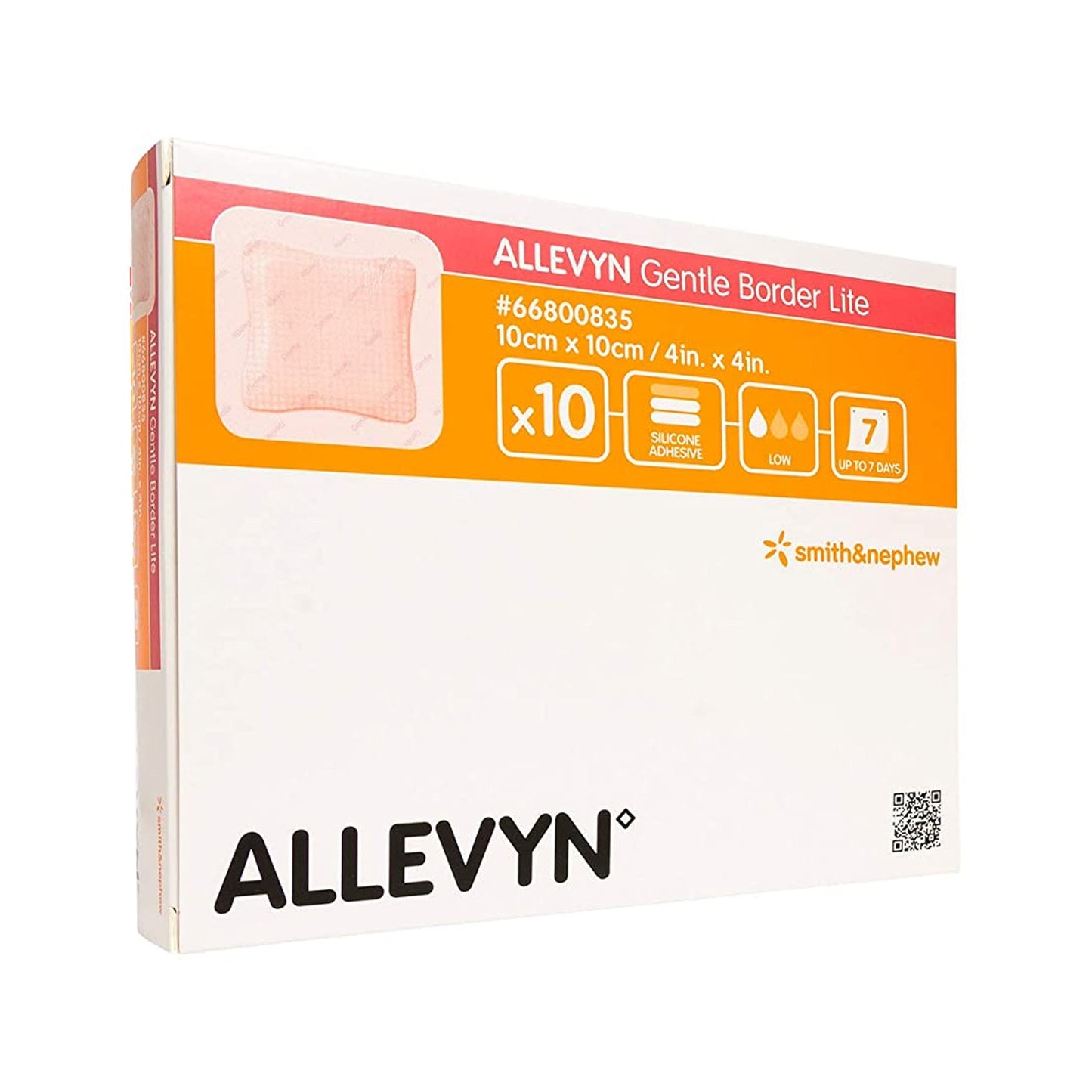 Allevyn™ Gentle Border Lite Silicone Gel Adhesive with Border Thin Silicone Foam Dressing, 4 x 4 Inch 60/CASE -66800835